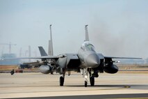 A Republic of Korea F-15 Strike Eagle lands during Max Thunder 15-1 at Kunsan Air Base, Republic of Korea, Nov. 17, 2014. U.S. Air Force, Army, Marine Corps and Navy personnel and aircraft are training alongside ROK air forces in the semi-annual, bilateral training event, which is the largest flying exercise held on the Korean Peninsula. (U.S. Air Force photo by Senior Airman Divine Cox/Released)