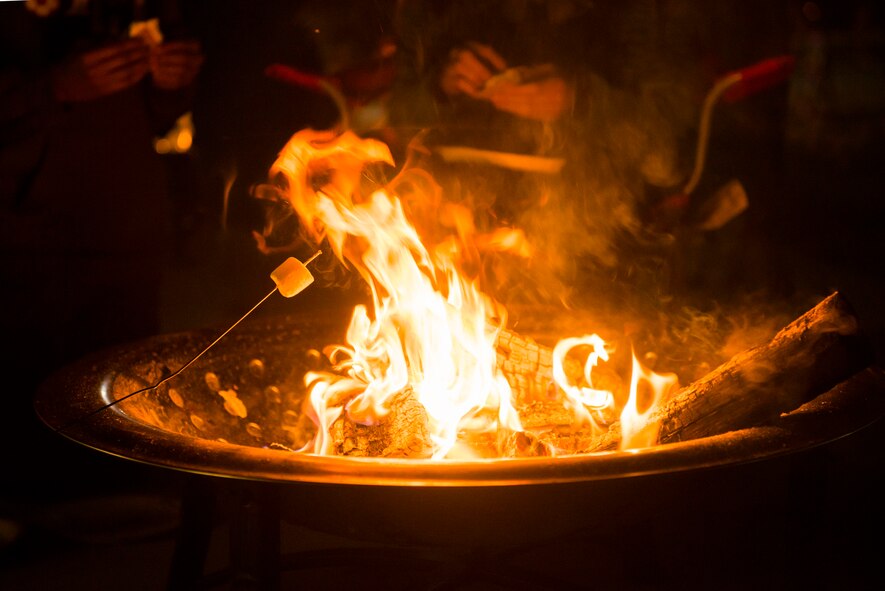 Children roast marshmallows over a fire pit during a campout Nov. 15, 2014, at Moody Air Force Base, Ga. Moody’s youth programs host many after-school activities for children such as intramural sports, cooking classes and fine arts. (U.S. Air Force photo by Airman 1st Class Dillian Bamman/Released)