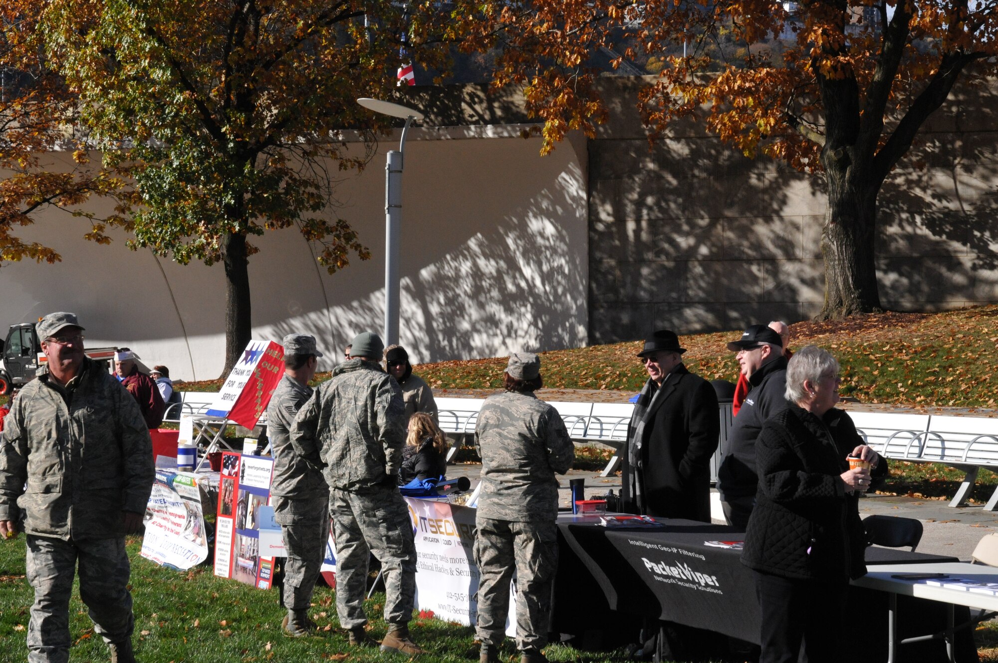 The Pennsylvania National Guard joined with the Pennsylvania Department of Conservation of Natural Resources' Point State Park and the Association of the United States Army to organize Steel City Salutes the Troops, Pittsburgh, November 8, 2014.  The event is a celebration of the region’s military history, community impact and continued relevance. (U.S. Air National Guard photo by Staff Sgt. Michael Fariss/ Released)