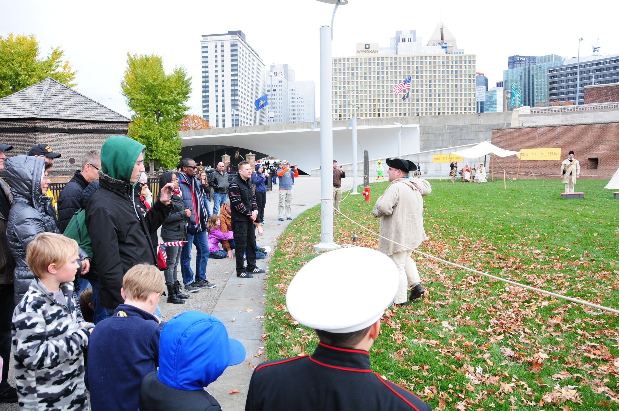 The Pennsylvania National Guard joined with the Pennsylvania Department of Conservation of Natural Resources' Point State Park and the Association of the United States Army to organize Steel City Salutes the Troops, Pittsburgh, November 8, 2014.  The event is a celebration of the region’s military history, community impact and continued relevance. (U.S. Air National Guard photo by Master Sgt. Shawn Monk/ Released)