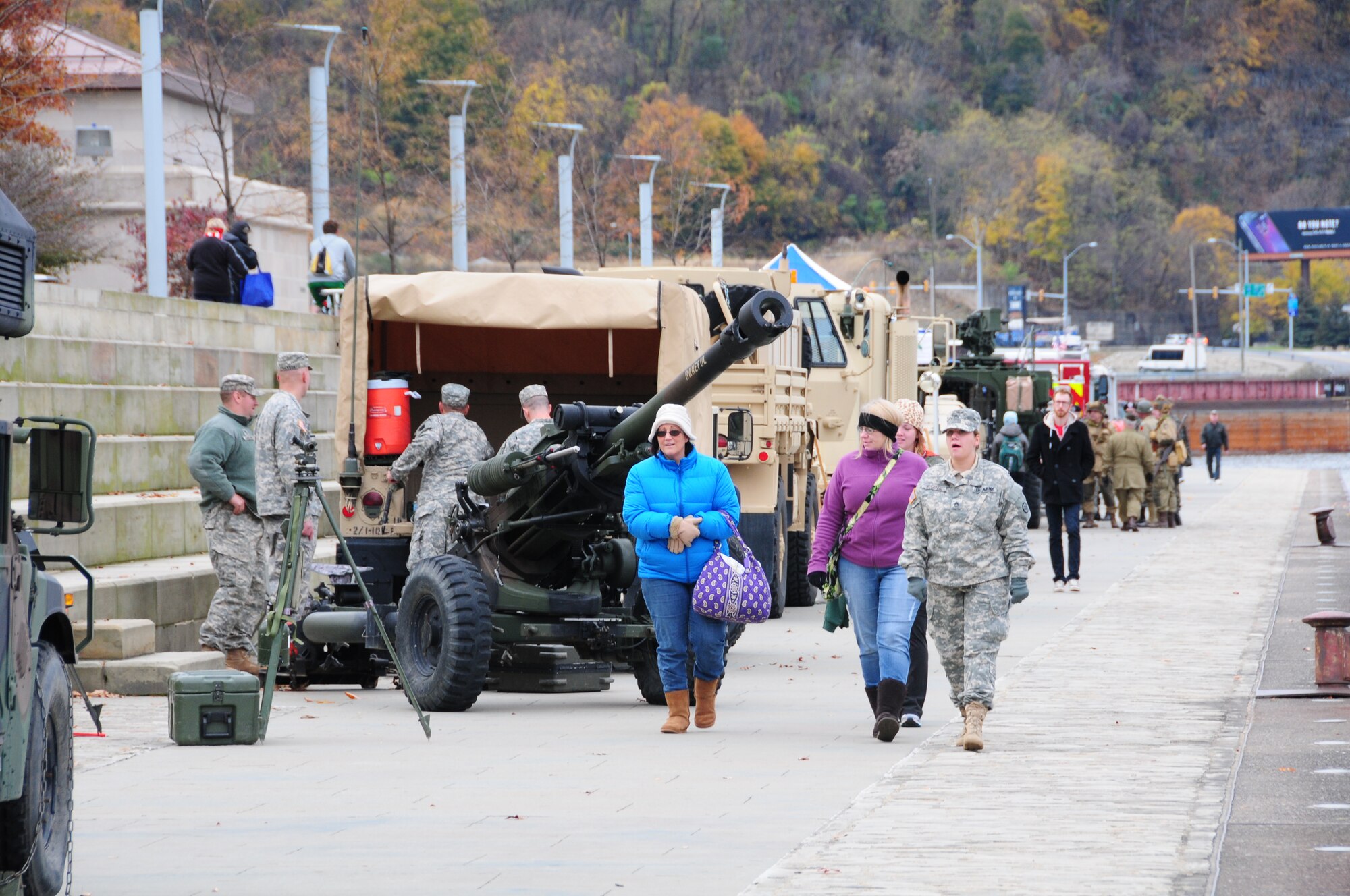 The Pennsylvania National Guard joined with the Pennsylvania Department of Conservation of Natural Resources' Point State Park and the Association of the United States Army to organize Steel City Salutes the Troops, Pittsburgh, November 8, 2014.  The event is a celebration of the region’s military history, community impact and continued relevance. (U.S. Air National Guard photo by Master Sgt. Shawn Monk/ Released)