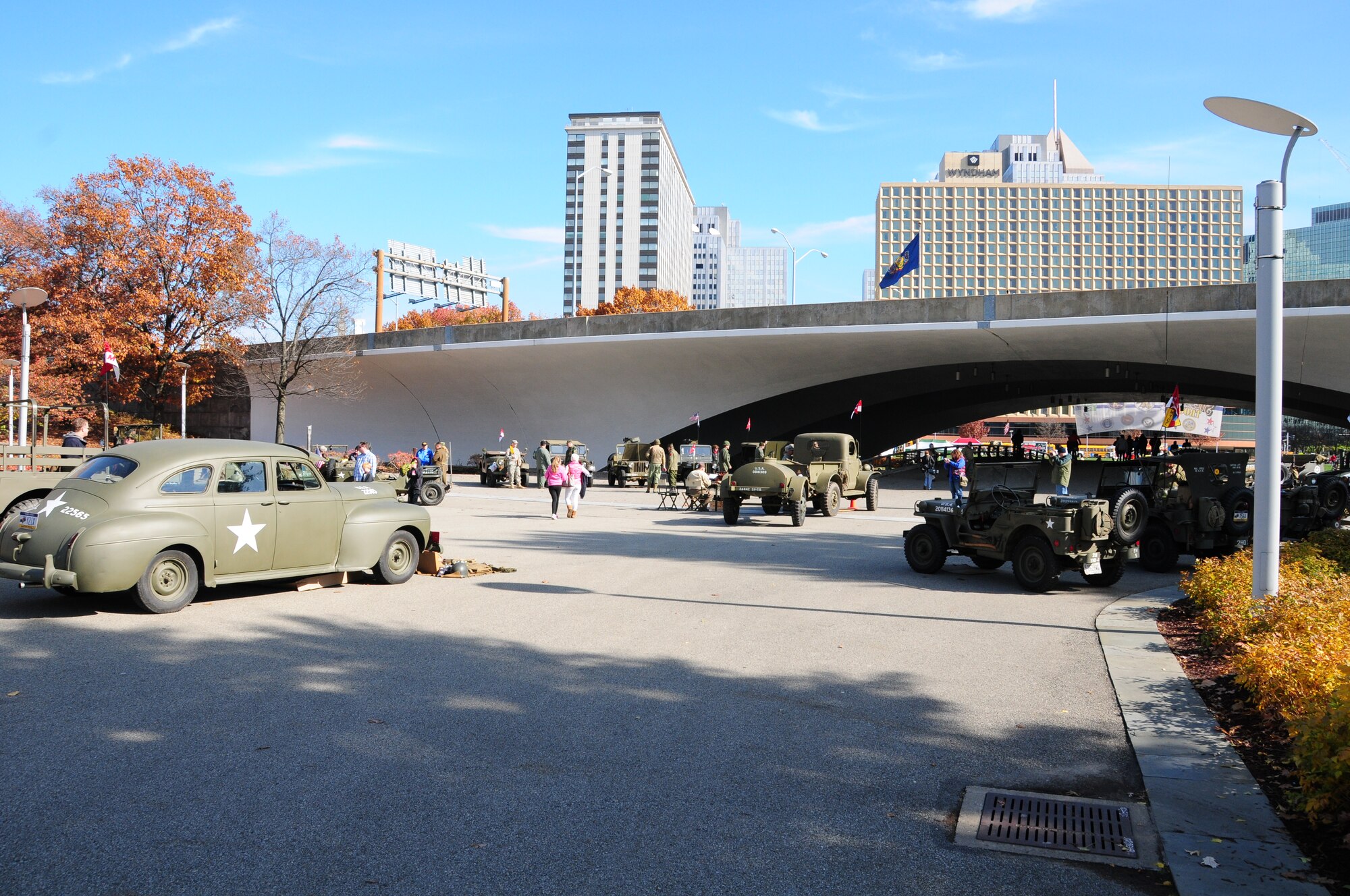 The Pennsylvania National Guard joined with the Pennsylvania Department of Conservation of Natural Resources' Point State Park and the Association of the United States Army to organize Steel City Salutes the Troops, Pittsburgh, November 8. 2014.  The event is a celebration of the region’s military history, community impact and continued relevance. (U.S. Air National Guard photo by Master Sgt. Shawn Monk/ Released)