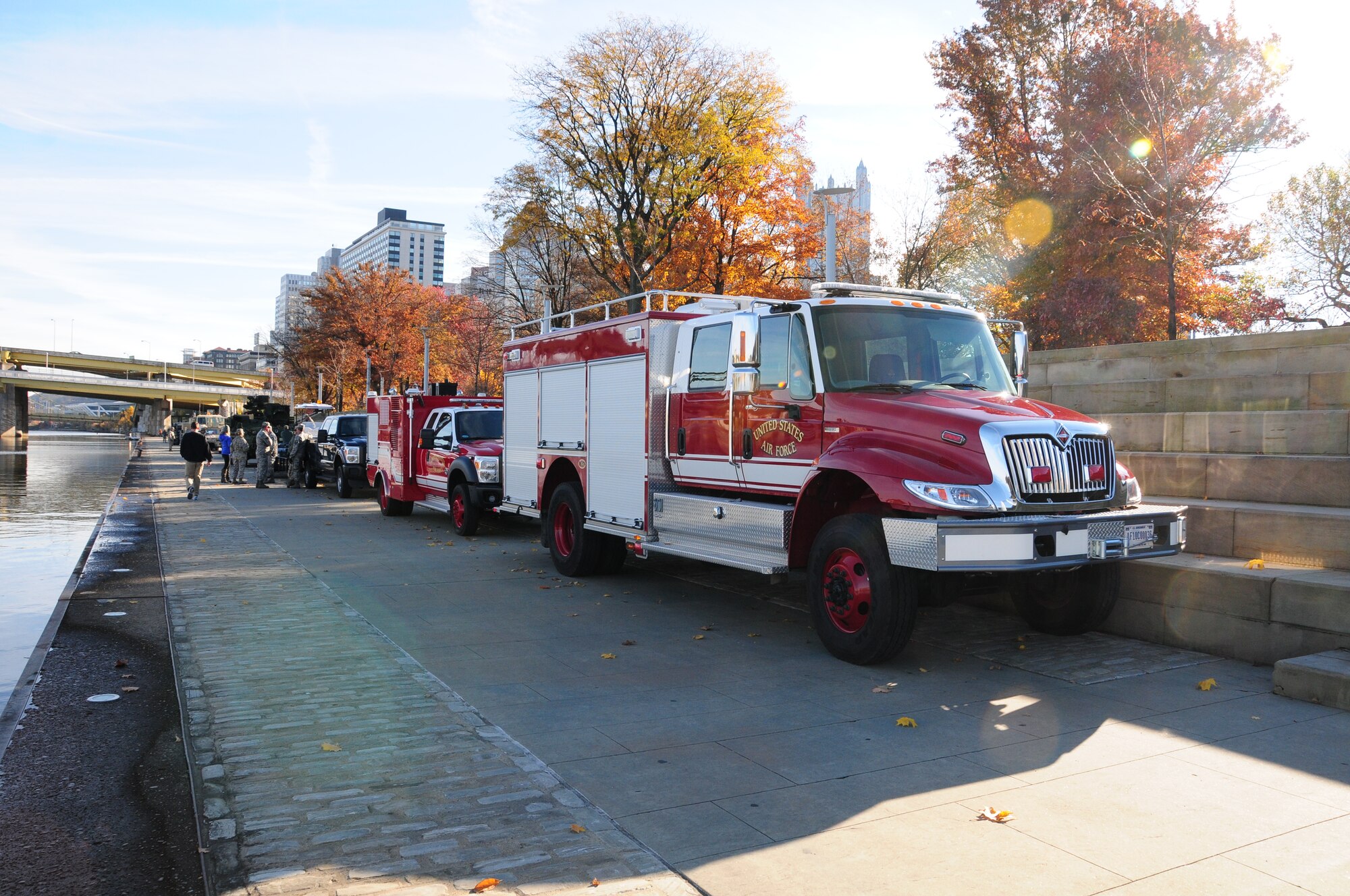 The Pennsylvania National Guard joined with the Pennsylvania Department of Conservation of Natural Resources' Point State Park and the Association of the United States Army to organize Steel City Salutes the Troops, Pittsburgh, November 8. 2014.  The event is a celebration of the region’s military history, community impact and continued relevance. (U.S. Air National Guard photo by Master Sgt. Shawn Monk/ Released)