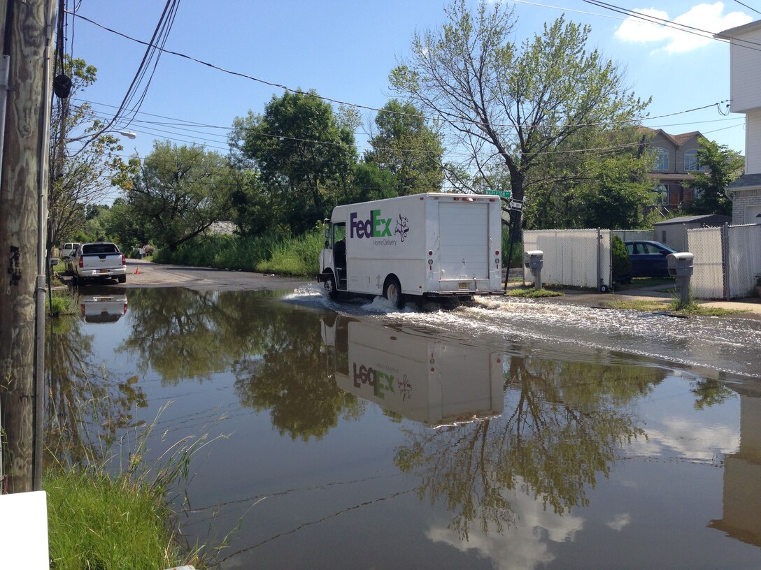 Streets in the Midland Beach neighborhood failed to drain even days after a storm in 2013. 