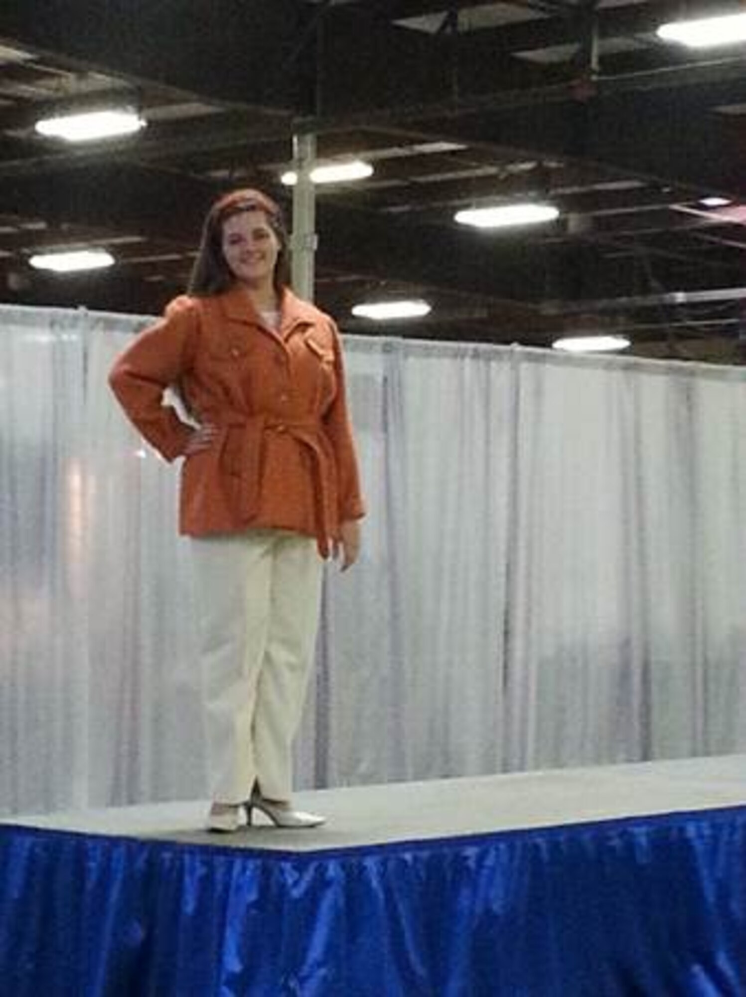 Riana Wirthlin models an outfit she made that won the Make it with Wool Competition at the 5th Annual Fiber Festival of New England regional competition in West Springfield, Mass., Nov. 1. Make it with Wool competition is a national competition in which contestants select, construct and model their garments. (Courtesy photo)
