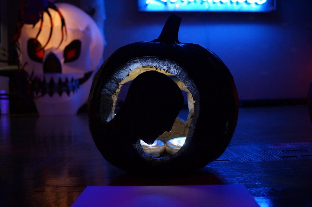 October 31 2014: Camp Fuji Postal Section honors our fallen and missing warriors with their submission to the Halloween pumpkin carving contest. 