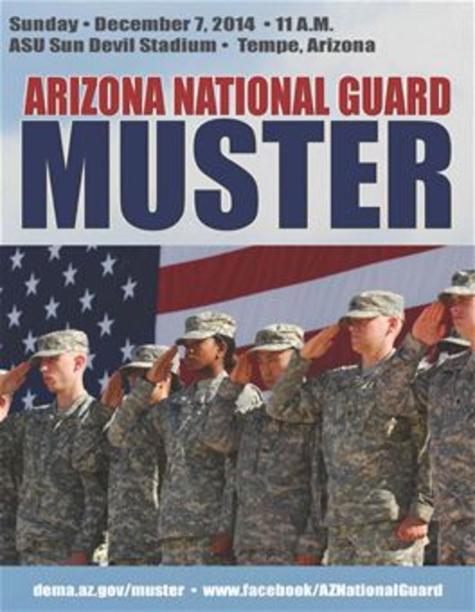 Join the men and women of the Arizona National Guard Sunday, Dec. 7, 2014, at ASU Sun Devil Stadium in Tempe as they rally to honor the service and sacrifice of all Arizona veterans and show appreciation to the community they serve. (Arizona National Guard photo illustration)
