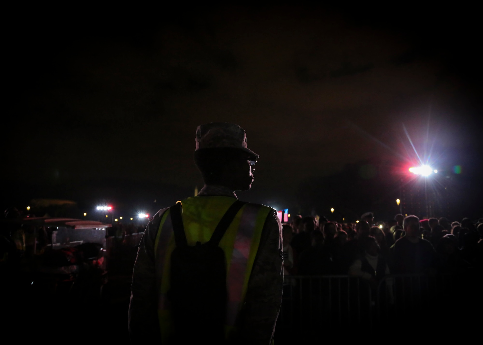More than 70 Air National Guard members from the 113th Wing volunteered to provide security during "The Concert for Valor" at the National Mall, Tuesday, Nov. 11, 2014. (U.S. Air National Guard photo by 1st Lt. Nathan Wallin)