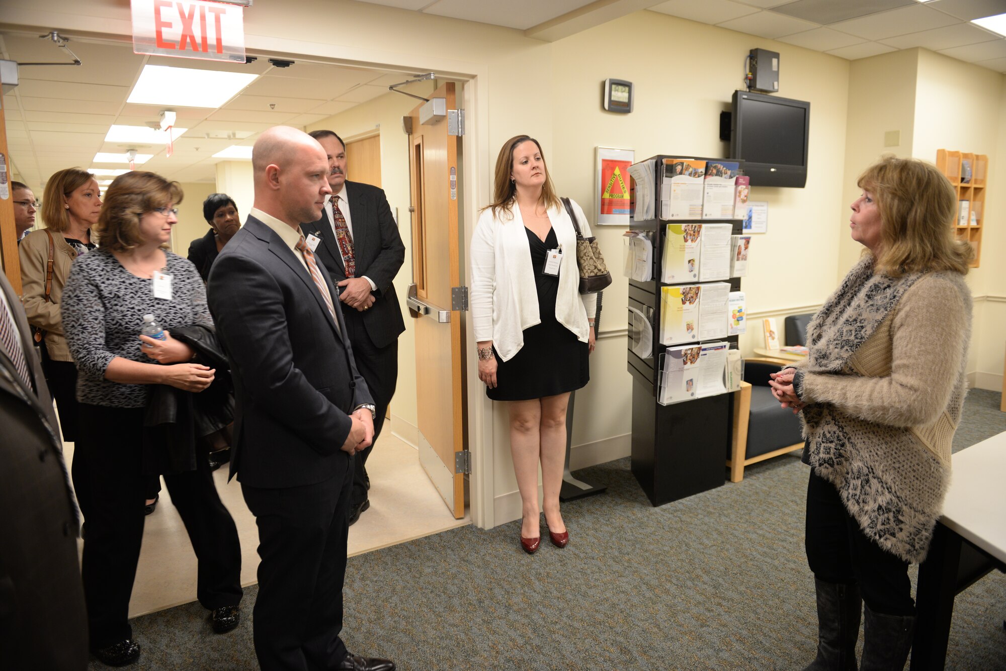 Local provider representatives tour sections of the Scott Air Force Base Clinic during the 3rd Annual Network Provider’s Social, Scott AFB, Ill., Nov. 6, 2014. The social’s intention is to provide a venue for off-base providers and the 375th Medical Group to foster a working relationship, making off-base care for beneficiaries a smoother process. (U.S. Air Force photo by Airman 1st Class Erica Crossen)