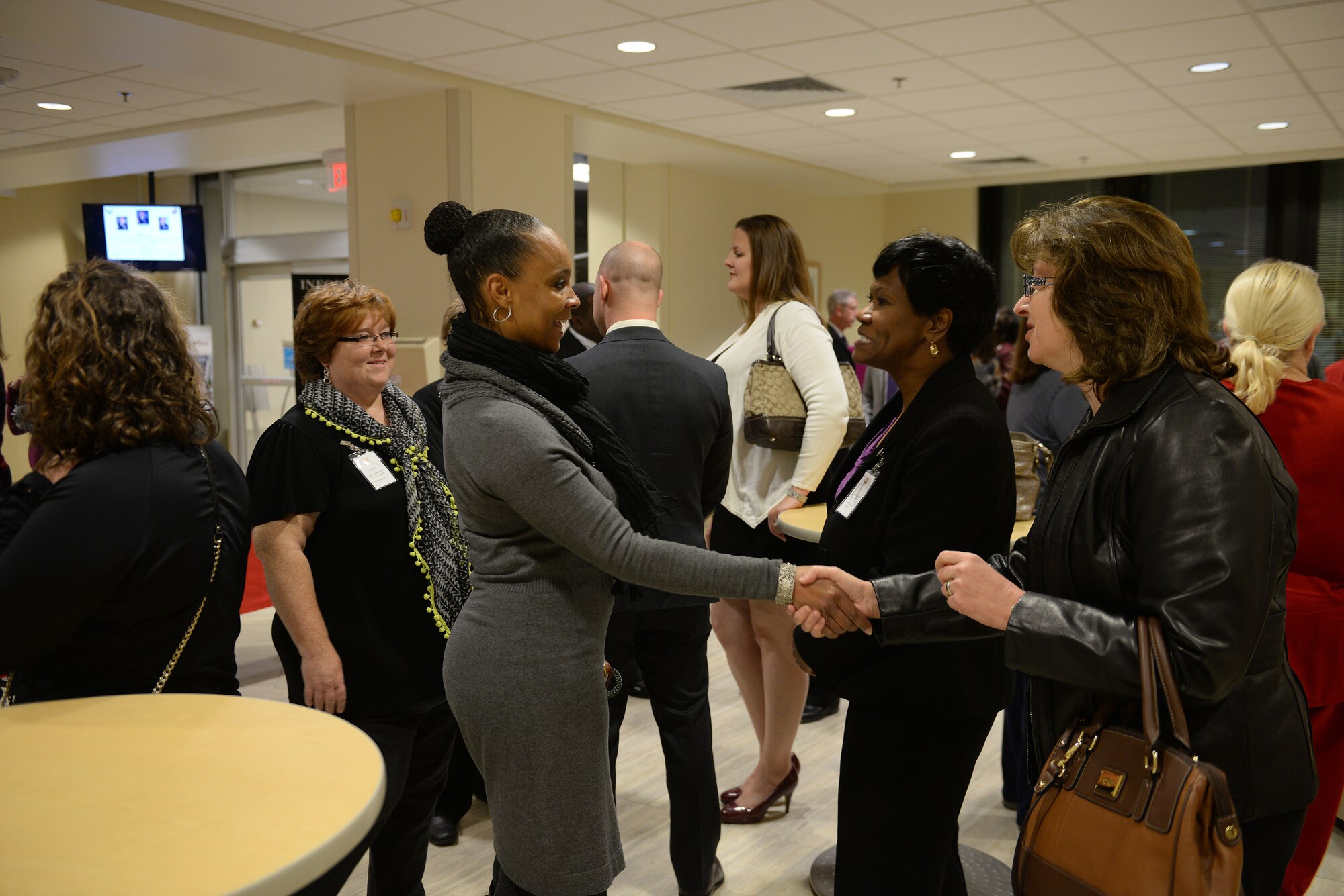 Local provider representatives gather to tour the capabilities of the Scott Air Force Base Clinic during the 3rd Annual Network Provider’s Social, Scott AFB, Ill., Nov. 6, 2014. The social’s intention is to provide a venue for off-base providers and the 375th Medical Group to foster a working relationship, making off-base care for beneficiaries a smoother process. (U.S. Air Force photo by Airman 1st Class Erica Crossen)