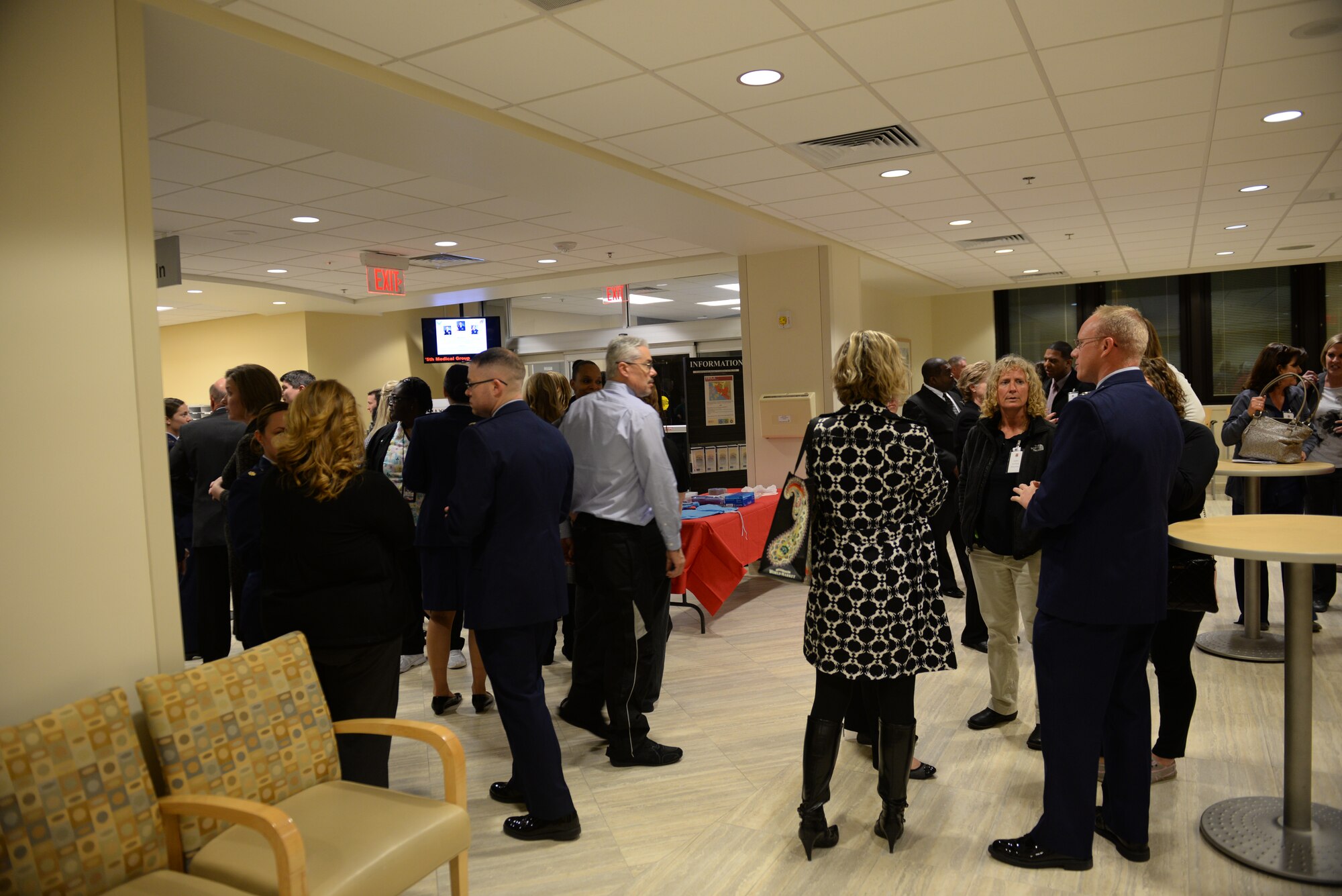 Local provider representatives gather to tour the capabilities of the Scott Air Force Base Clinic during the 3rd Annual Network Provider’s Social, Scott AFB, Ill., Nov. 6, 2014. The social’s intention is to provide a venue for off-base providers and the 375th Medical Group to foster a working relationship, making off-base care for beneficiaries a smoother process. (U.S. Air Force photo by Airman 1st Class Erica Crossen)