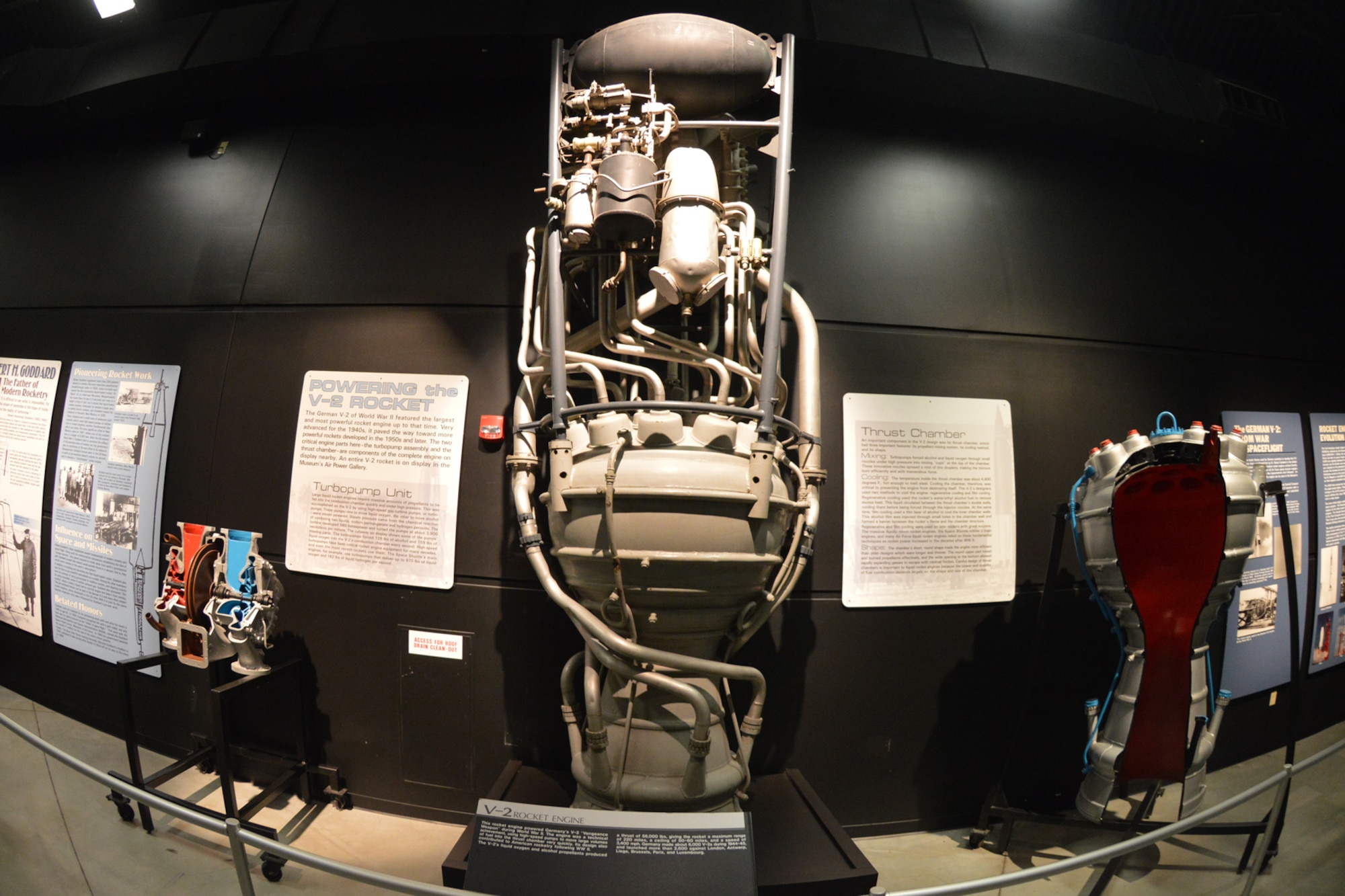 DAYTON, Ohio -- V-2 rocket engine in the Missile and Space Gallery at the National Museum of the United States Air Force. (U.S. Air Force photo)
