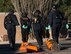 Tucson firefighters rescue simulated victims from a 162nd Wing building during an active shooter exercise Nov. 17. Firefighters coordinated with security forces and other agencies during an exercise to respond to an active shooter. 