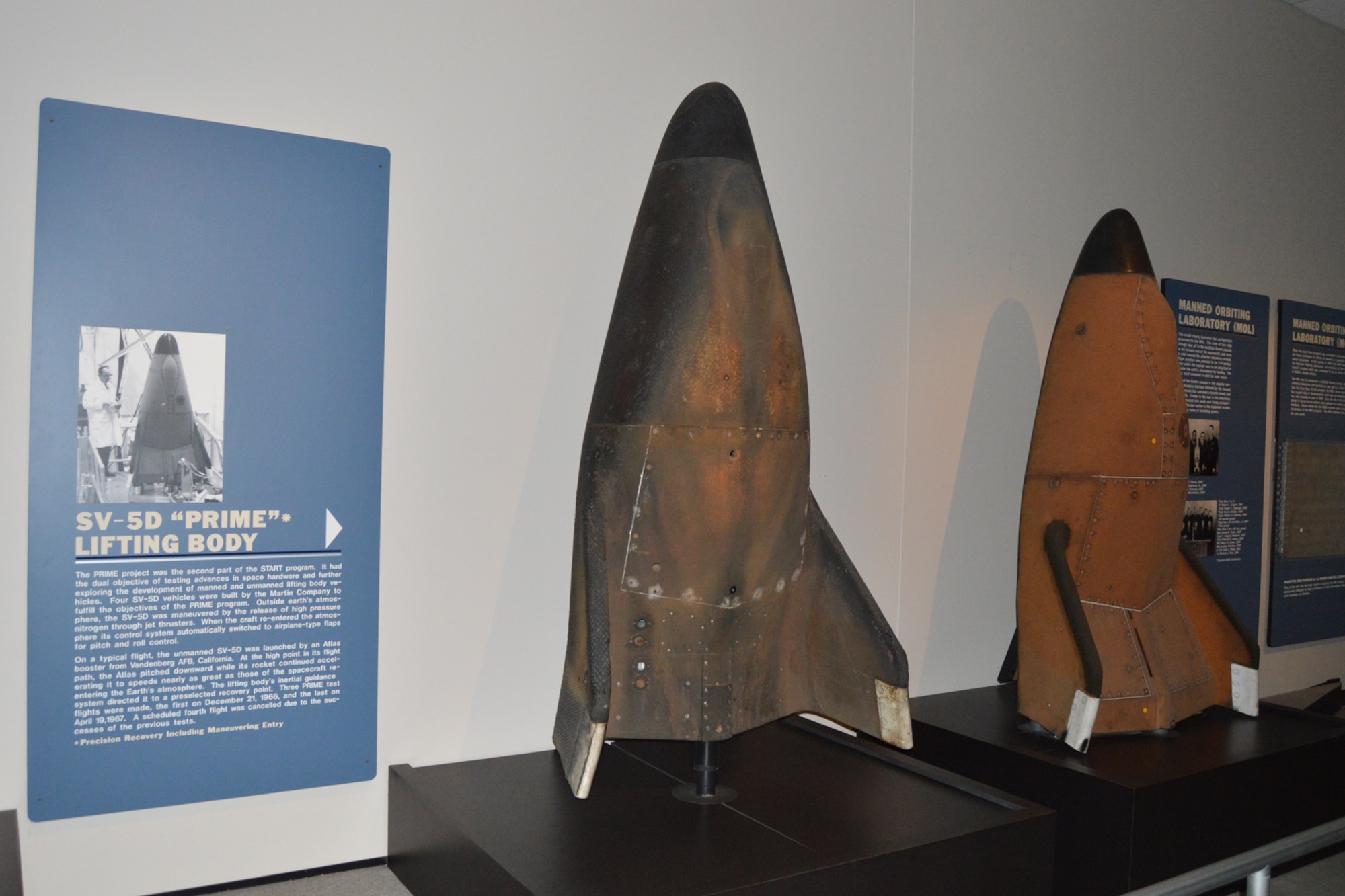 DAYTON, Ohio -- SV-5D PRIME Lifting Bodies on display in the Missile and Space Gallery at the National Museum of the United States Air Force. (U.S. Air Force photo)
