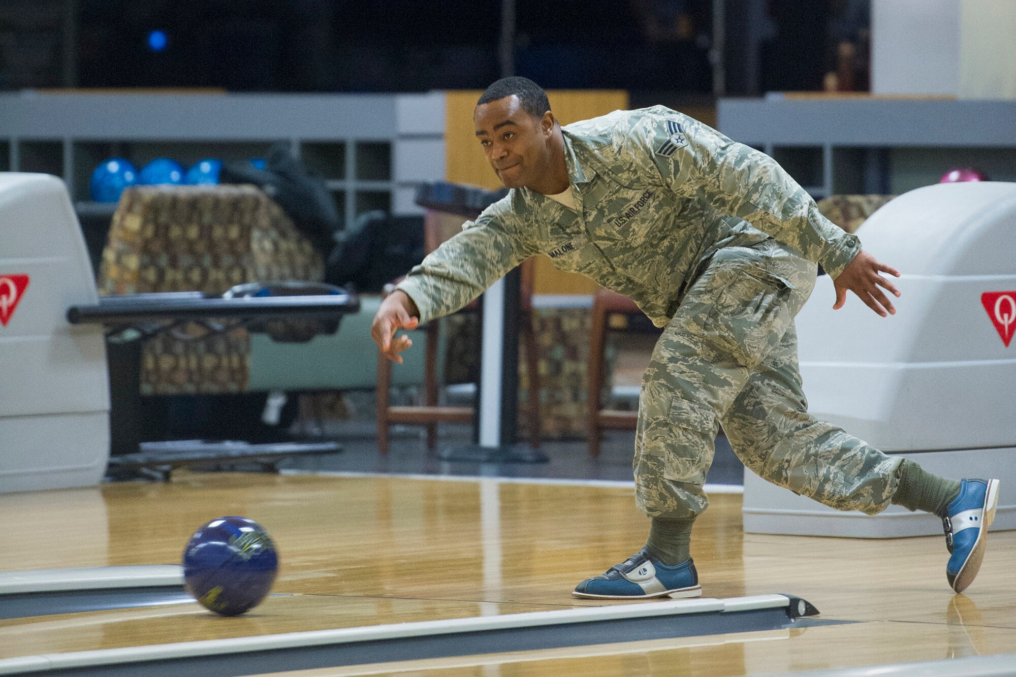 Members of Team Patrick-Cape participate in the 2014 Sports Week, during the week of Nov. 17-21, at Patrick Air Force Base, Fla. Sports Week is designed to bring together the 45th Space Wing and its mission partners for a friendly sports competition. Events began with an opening ceremony for a total of 18 sports and fitness competitions throughout the week. A closing ceremony and 5K Warrior Run, Nov. 21, 2014, will round out Sports Week.  (U.S. Air Force photo/Matthew Jugens)