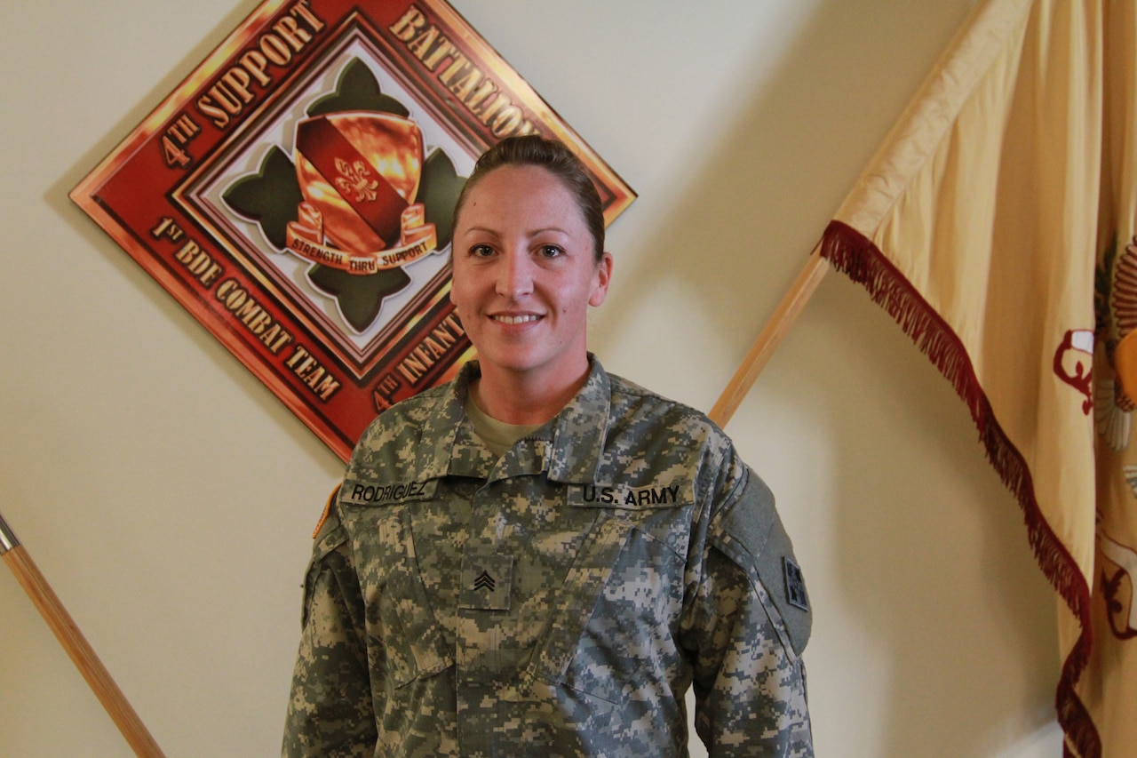 Army Sgt. Shanna Rodriguez a mother of three, serves as a health care specialist at Fort Carson, Colo. Her middle child suffers from a rare metabolic disorder. U.S. Army photo by Sgt. William Howard