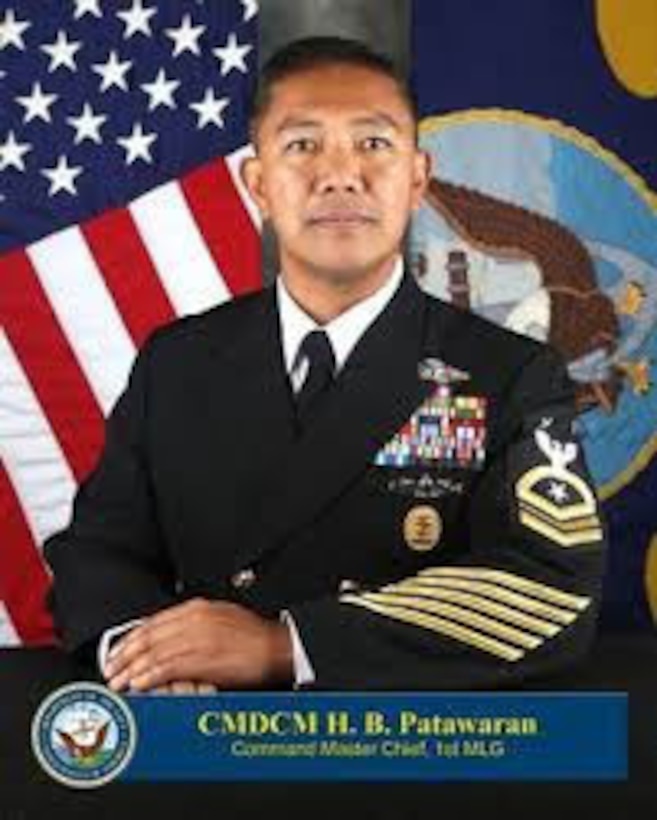 Command Master Chief Harlan B. Patawaran, with 1st Marine Logistics Group and a native of Pampanga, Philippines, expresses how important it is to take advantage of all the opportunities available in the military. "I am just very appreciative of everything that the Navy has given me. Every single military member needs to take advantage of all the opportunities they can to succeed," he says. "Everything is available to you, you just need to take the time to take advantage of it."
