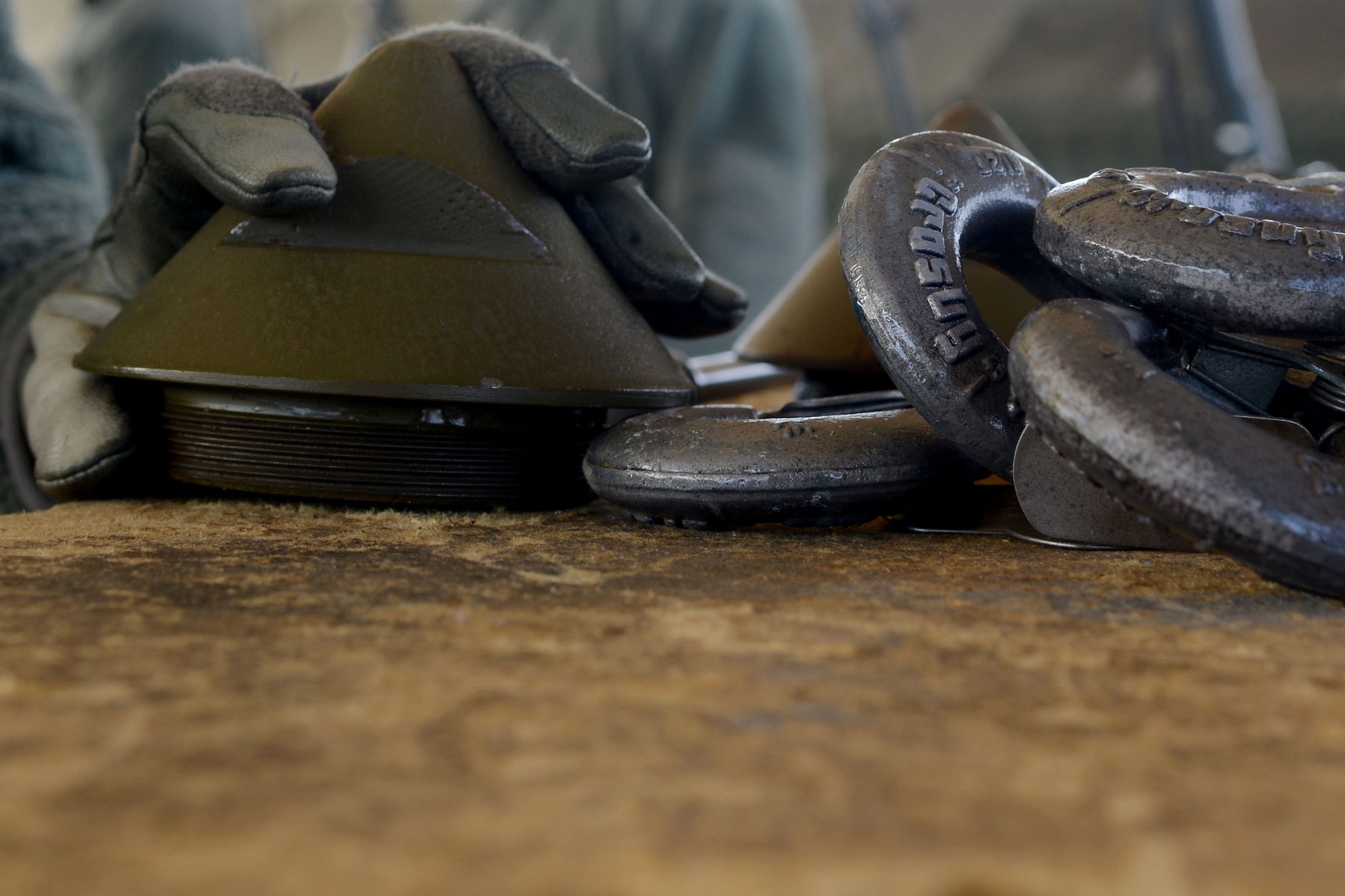 U.S. Air Force Senior Airman Beau Bridges, 20th Equipment Maintenance Squadron munitions flight munitions support equipment maintainer, sets down a part from an MK-82 missile during a bomb build exercise at Shaw Air Force Base, S.C., Nov. 19, 2014. The MK-82 is an unguided, low-drag general-purpose missile, part of the U.S. MK-80 series, and is used for training purposes by 20th Fighter Wing F16-CM Fighting Falcons. (U.S. Air Force photo by Senior Airman Ashley L. Gardner/Released)