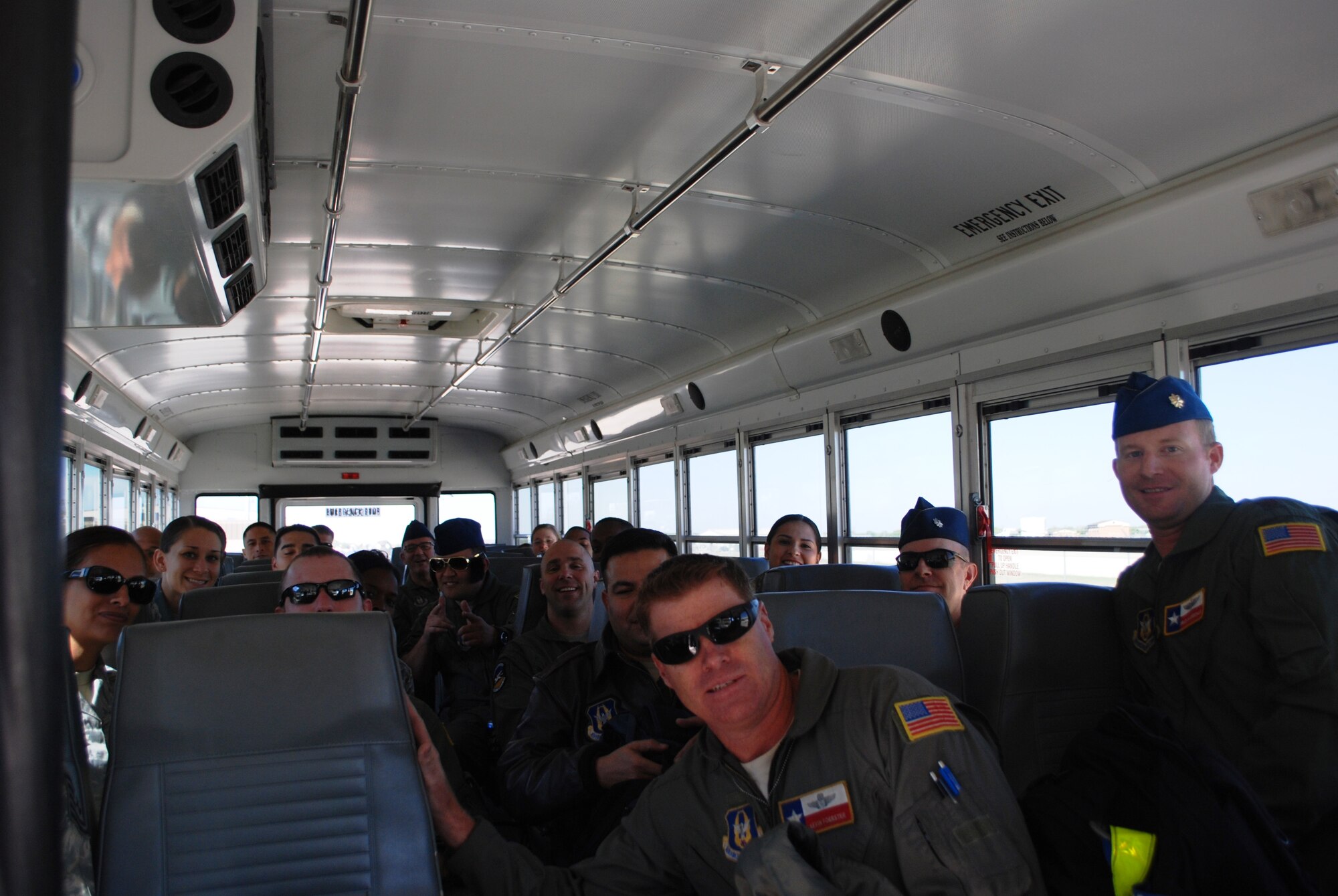 Thirteen outstanding Airmen and crewmembers from Joint Base San Antonio-Lackland, Texas on their way to the flight received an incentive flight, Nov 1, 2014 aboard a C-5A Galaxy aircraft sponsored by the 433rd Airlift Wing. This is the first incentive flight in a long while given by the “Alamo Wing.” The incentive flight was sponsored by the Operations Group, and flown by courtesy of pilots from the 68th Airlift Squadron. (Courtesy photo)

