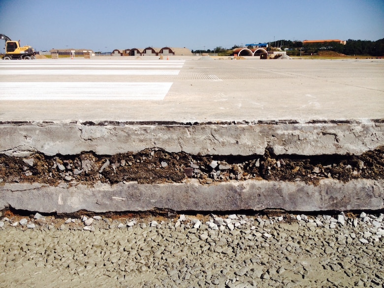 An unbounded 8 inch overlay was constructed on top of the original runway in 1962.  