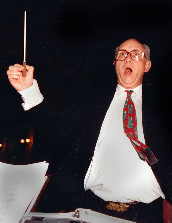 Bob Fletcher conducts the Corps-Aliers in the State Capitol rotunda “a few years ago.” With a photo collection as large as Fletcher’s, it’s hard to date them all. (Photo courtesy Bob Fletcher)