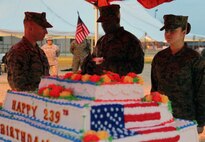 Ft. Lee Marines mark 239th birthday with cake cutting, warrior dinner
