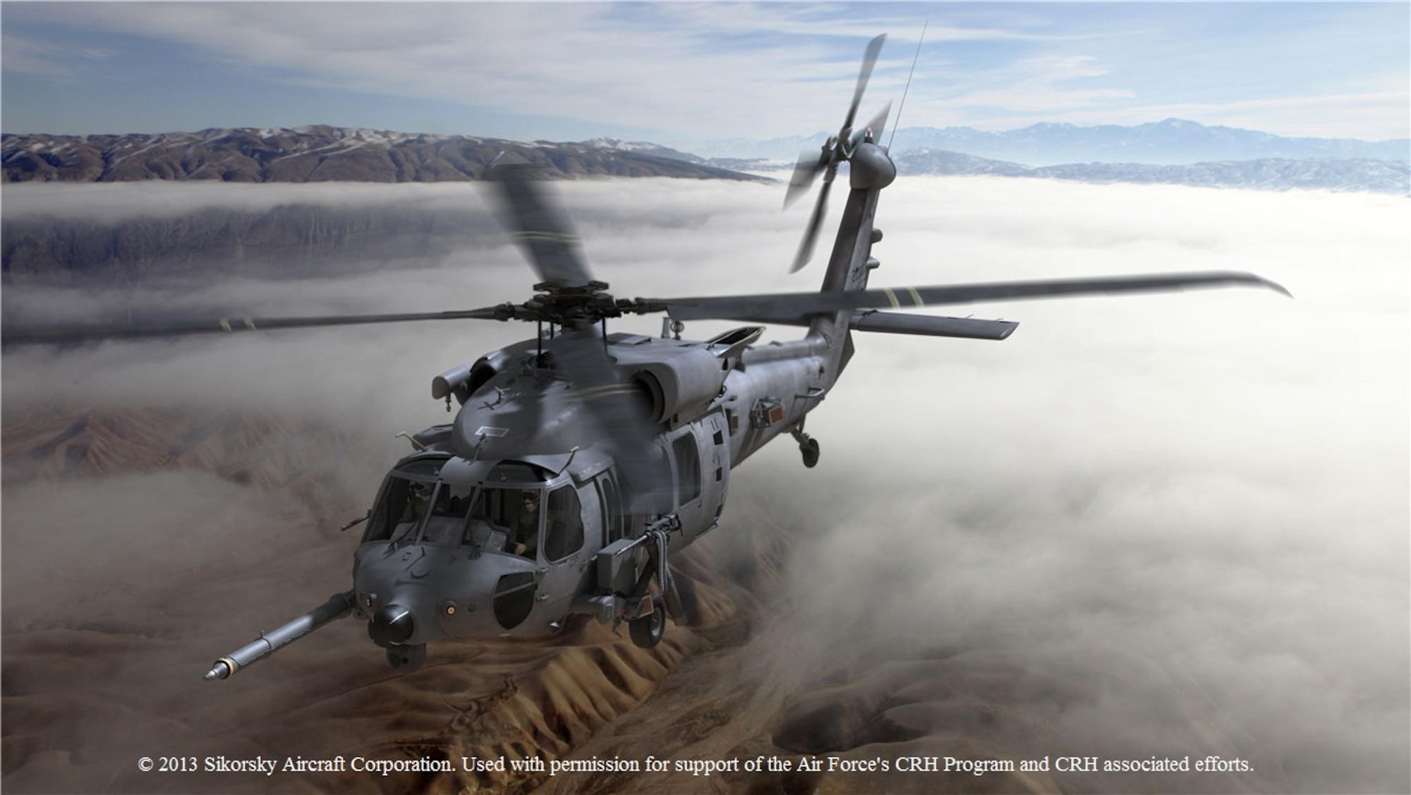 The Air Force plans on acquiring more than 100 of the HH-60W to perform future personnel recovery missions.  Initial deliveries are expected in FY19.  (photo illustration by Sikorsky Aircraft Corporation)