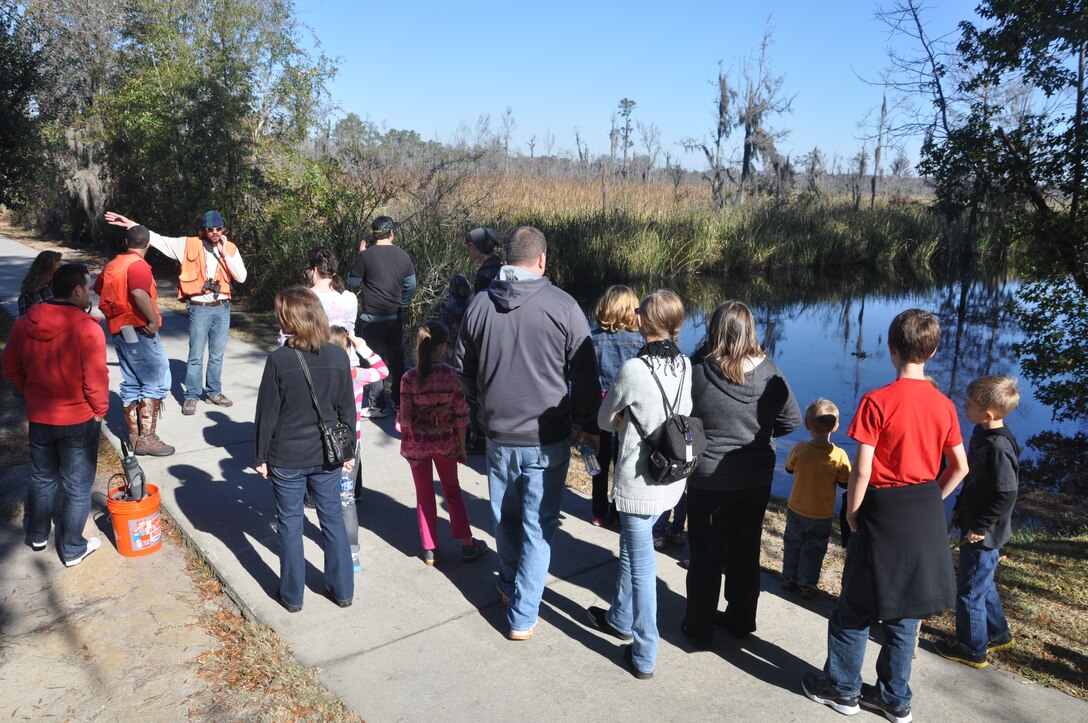 On Nov. 21, approximately 30 home-schoolers and their parents journeyed through J.F. Gregory Park in Richmond Hill, Georgia, on a free wetlands tour jointly sponsored by the Independent Learning Network, based in Savannah, and Savannah District’s Regulatory Division. The scenic tour offered a glimpse into the Corps’ regulatory practices which include preserving and protecting Georgia’s wetlands.
