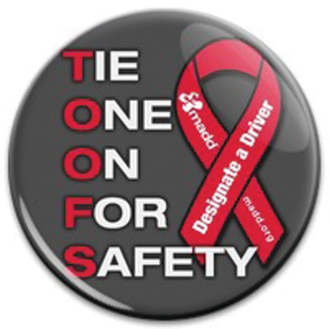 Started in 1986, Tie One On For Safety has been Mothers Against Drunk Driving’s largest community awareness campaign, advocating for people to drive safely, to sober up and buckle up during the holiday season.
