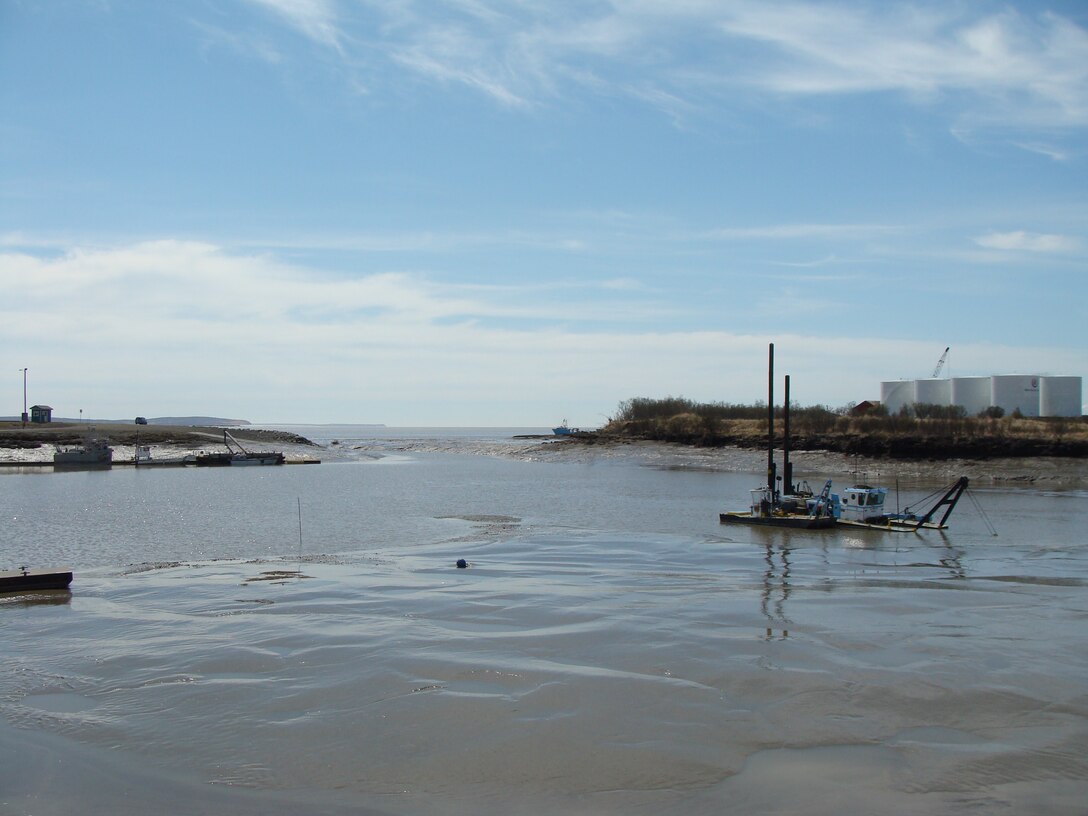 Annual maintenance dredging of Dillingham Harbor in May 2013.