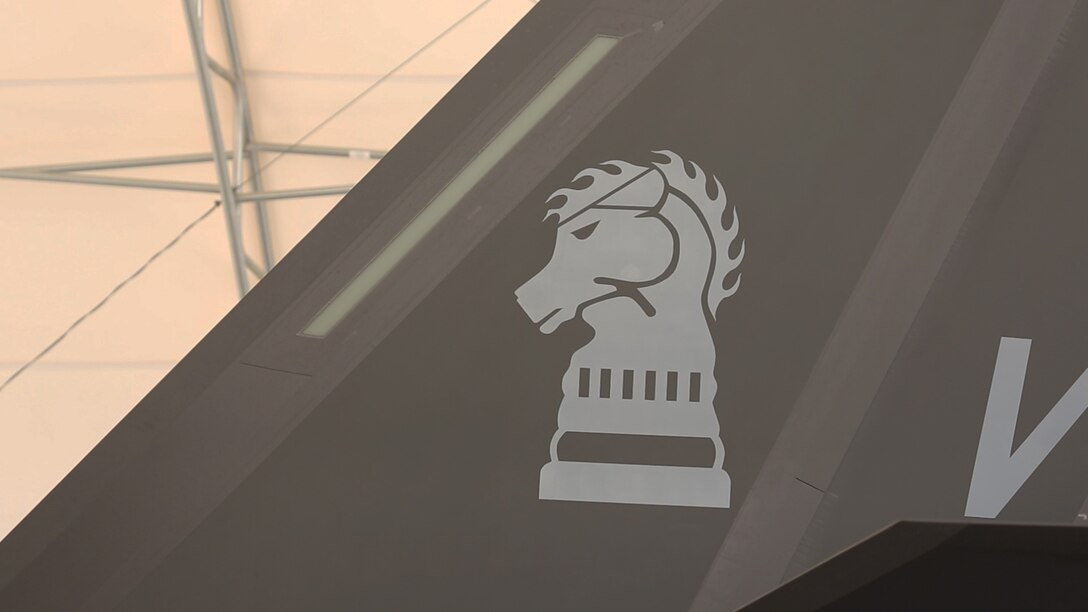 The Marine Fighter Attack Squadron (VMFA) 121 “Green Knights” logo painted on an F-35B Lightning II represents which squadron controls the aircraft on the flight line aboard Marine Corps Air Station Yuma, Arizona, Aug. 18. The F-35 is scheduled to show off its capabilities during demonstrations at the 2014 Miramar Air Show, Oct. 3-5. 