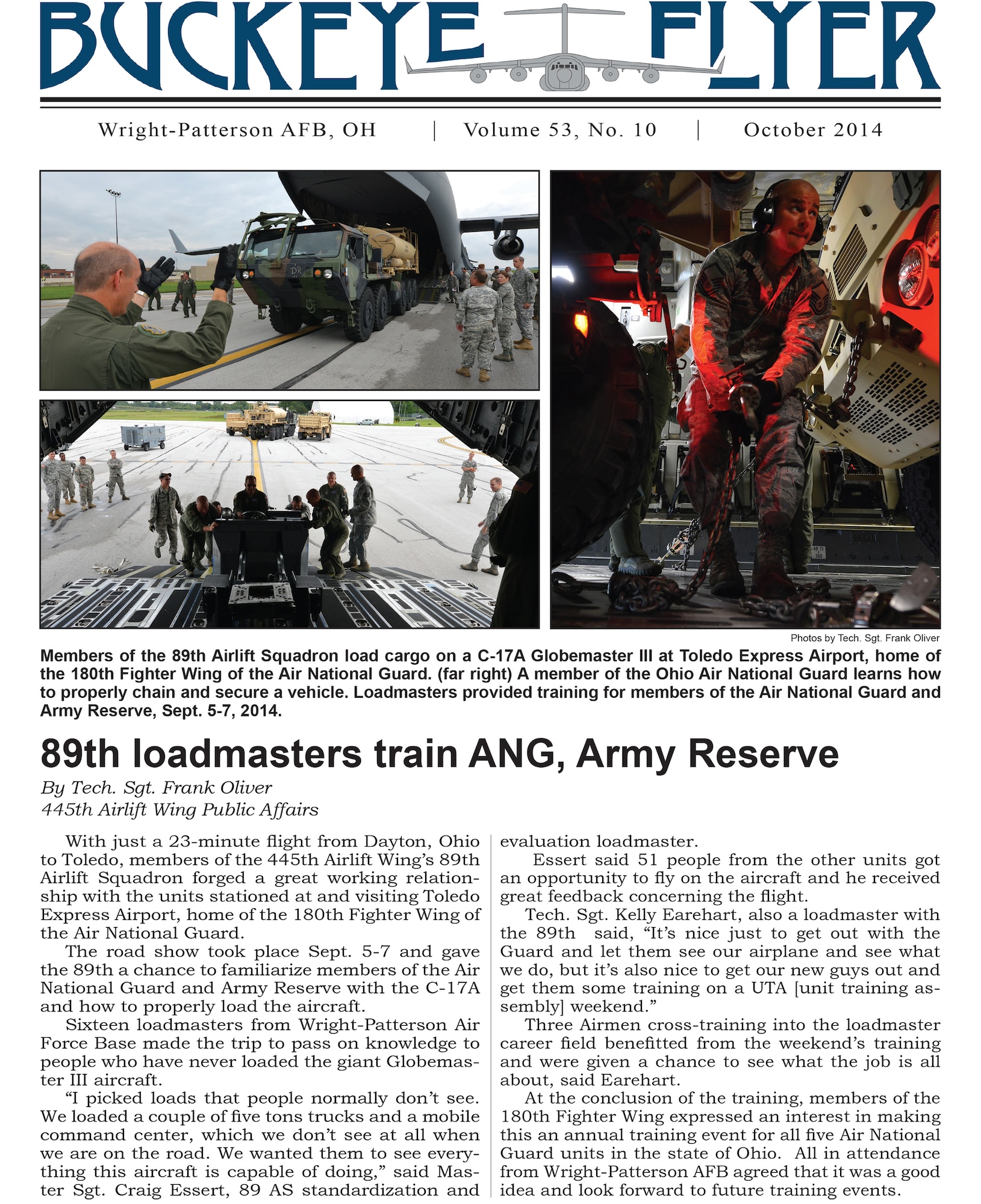 WRIGHT-PATTERSON AIR FORCE BASE, Ohio - The Buckeye Flyer is the official publication of the 445th Airlift Wing and includes eight pages of stories, photos and features. (U.S. Air Force photo) 
