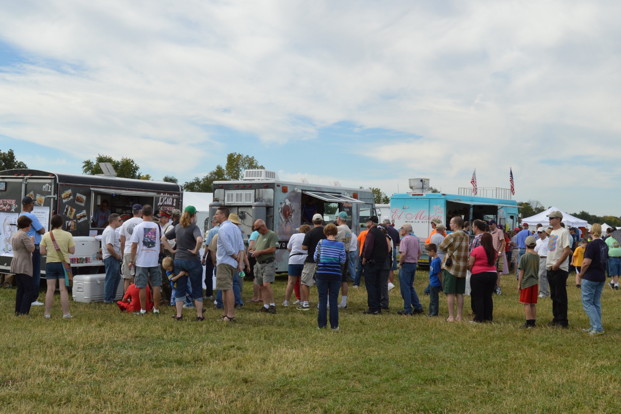 DAYTON, Ohio -- Food trucks were a new feature at the Ninth WWI Dawn Patrol Rendezvous on Sept. 27-28, 2014. The event featured food trucks from El Meson, Hunger Paynes and Lilia’s Outside Café. (U.S. Air Force photo)