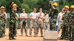 Oregon Army National Guard Soldiers with the 224th Engineer Company learn about some of the capabilities that Vietnam's National Committee for Search and Rescue (VINASARCOM) provide during emergencies and disasters at the 249th Engineer Brigade Headquarters in Vietnam during a week-long search and rescue technique exchange as part of the Oregon National Guard's State Partnership Program. 