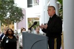 Army Maj. Gen. Judd H. Lyons, acting director of the Army National Guard, addresses those gathered at the Energy Action Month kick-off ceremony at the Army National Guard Readiness Center in Arlington, Va., Wednesday, Oct. 1, 2014. Energy Action Month is part of a larger federal initiative that focuses on lowering energy usage and costs while promoting renewable energy projects and initiatives. Units throughout the National Guard have made multiple strides in reducing energy usage and consumption including conversion to solar power and use of cleaner synthetic fuels in aircraft as well as other changes.