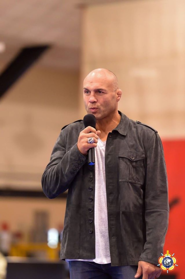 Mr. Randy "The Natural" Couture was the guest speaker during the Opening Ceremony of the 29th CISM World Military Wrestling Championship at Joint Base McGuire-Dix-Lakehurst (MDL), New Jersey 1-8 October. Couture is a three-time UFC Champion, former US Army Soldier and former CISM World Military Wrestling Champion in 1988.