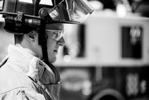 A 96th Test Wing firefighter watches during a car extraction training exercise at Duke Field, Fla., Sept. 10.  The day crew of Fire Station 4 took part in the exercise to meet their training requirement.  National Fire Prevention Week began Oct. 5.  Eglin firefighters have various activities planned throughout the week.   (U.S. Air Force photo/Tech. Sgt. Sam King)