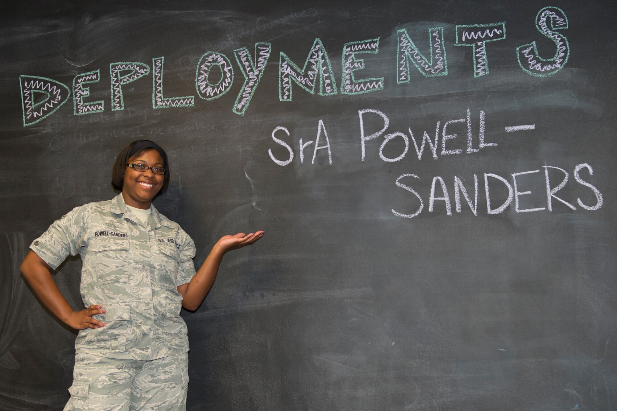 Senior Airman Leilani Powell-Sanders, 11th Wing Logistics Readiness Squadron logistics planner, is the Warrior of the Week for the week of Oct.2, 2014, at Joint Base Andrews. Powell-Sanders was recognized by the 11th Wing for her participation in the first ever transportation tracking account number/transportation tracking number table top exercise. Her diligent work to eliminate redundant imputation of data, overseen by the United States Air Force Head Quarters at the Pentagon, led to the discovery of flaws in existing programs. Powell-Sanders helped fix errors that would have taken multiple man-hours during squadron and Wing-level exercises to remedy.(U.S. Air Force photo by Senior Airman Mariah Haddenham/released)