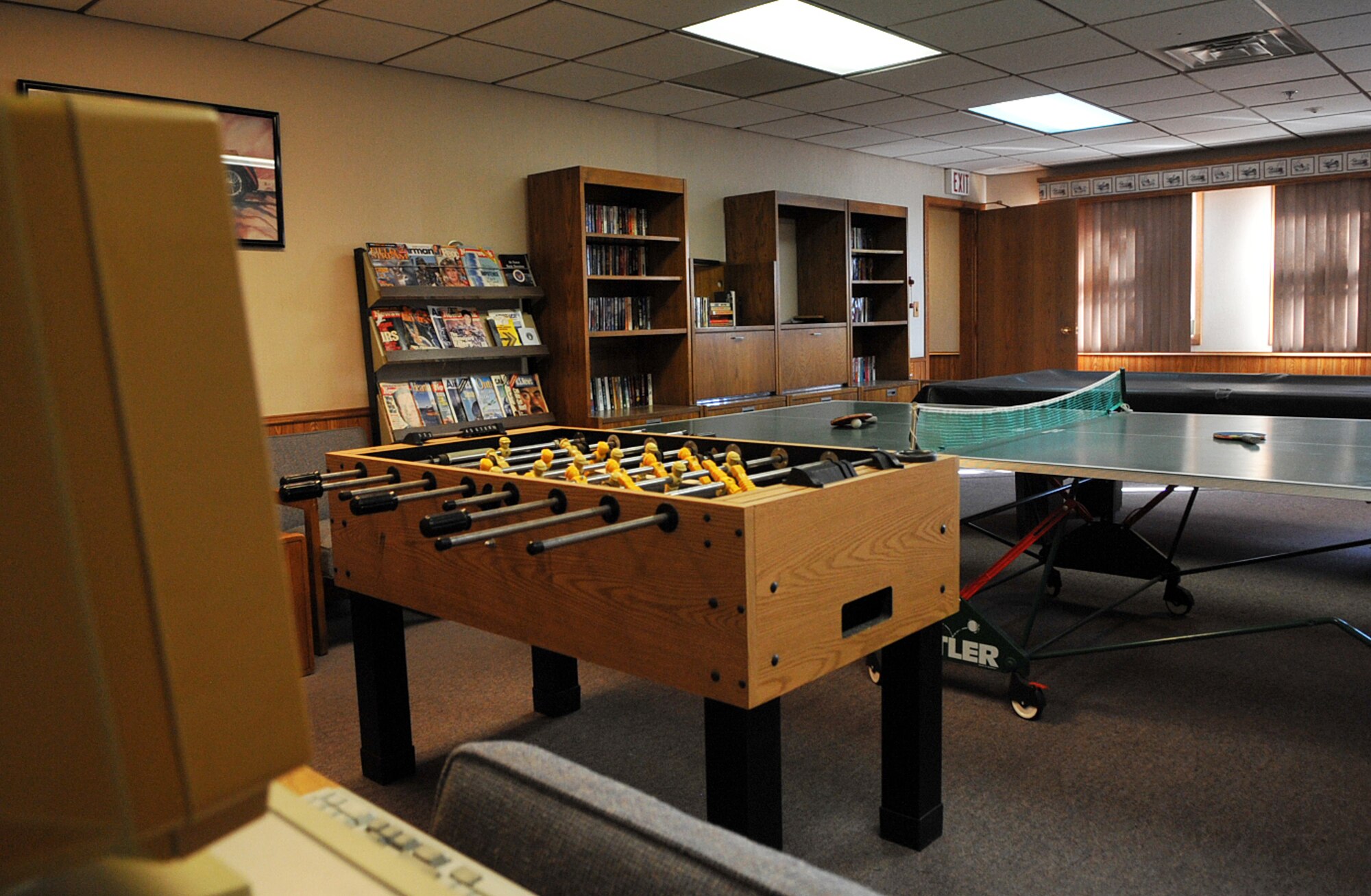 A look inside the Oscar-Zero Missile Alert Facility in Cooperstown, N.D., Sept. 26, 2014, shows how Airmen passed the time while occupying the MAF many years ago. Members of the 319th Air Base Wing of Grand Forks Air Force Base were able to tour the MAF as other Warriors of the North briefed the groups on what it was like to live and work there. (U.S. Air Force photo/Airman 1st Class Bonnie Grantham)