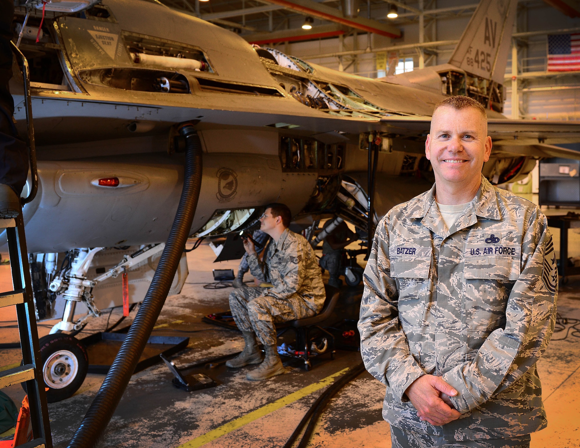 After 29 years of serving in the Air Force, Chief Master Sgt. Mark Batzer, 31st Fighter Wing command chief, will relinquish his position as the highest enlisted service member to a new command chief Oct. 31, and will officially retire Jan. 15, 2015. The Lancaster, PA, native, who graduated from basic military training October of 1985, plans to head back to Pennsylvania with his wife, Joanna, after retirement. (U.S. Air Force photo/Senior Airman Matthew Lotz)