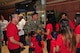 Staff Sgt. Jesus Rosales of the 161st Air Refueling Wing Logistics Readiness Squadron is welcomed back to Arizona by his friends and family at the Phoenix Sky Harbor International Airport after his recent deployment, Oct. 3, 2014. Fourteen Airmen from the 161st ARW Aerial Port spent seven months in Afghanistan in support of Operation Enduring Freedom. (U. S. Air National Guard photo by Master Sgt. Kelly M. Deitloff/released)