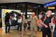 Master Sgt. Julie Pederson, Master Sgt. Elizabeth Koger and Master Sgt. Matthew Haefemeyer of the 161st Air Refueling Wing Logistics Readiness Squadron are welcomed back to Arizona by the USO at the Phoenix Sky Harbor International Airport after their recent deployment, Oct. 3, 2014. Fourteen Airmen from the 161st ARW Aerial Port spent seven months in Afghanistan in support of Operation Enduring Freedom. (U. S. Air National Guard photo by Master Sgt. Kelly M. Deitloff/released)