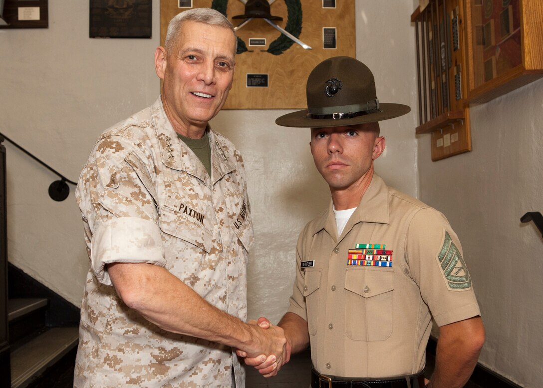 The Assistant Commandant of the Marine Corps, Gen. John M. Paxton, Jr., poses for a photo on Marine Corps Recruit Depot San Diego, Ca., Sept. 30, 2014. (U.S. Marine Corps photo by Cpl. Tia Dufour/Released)