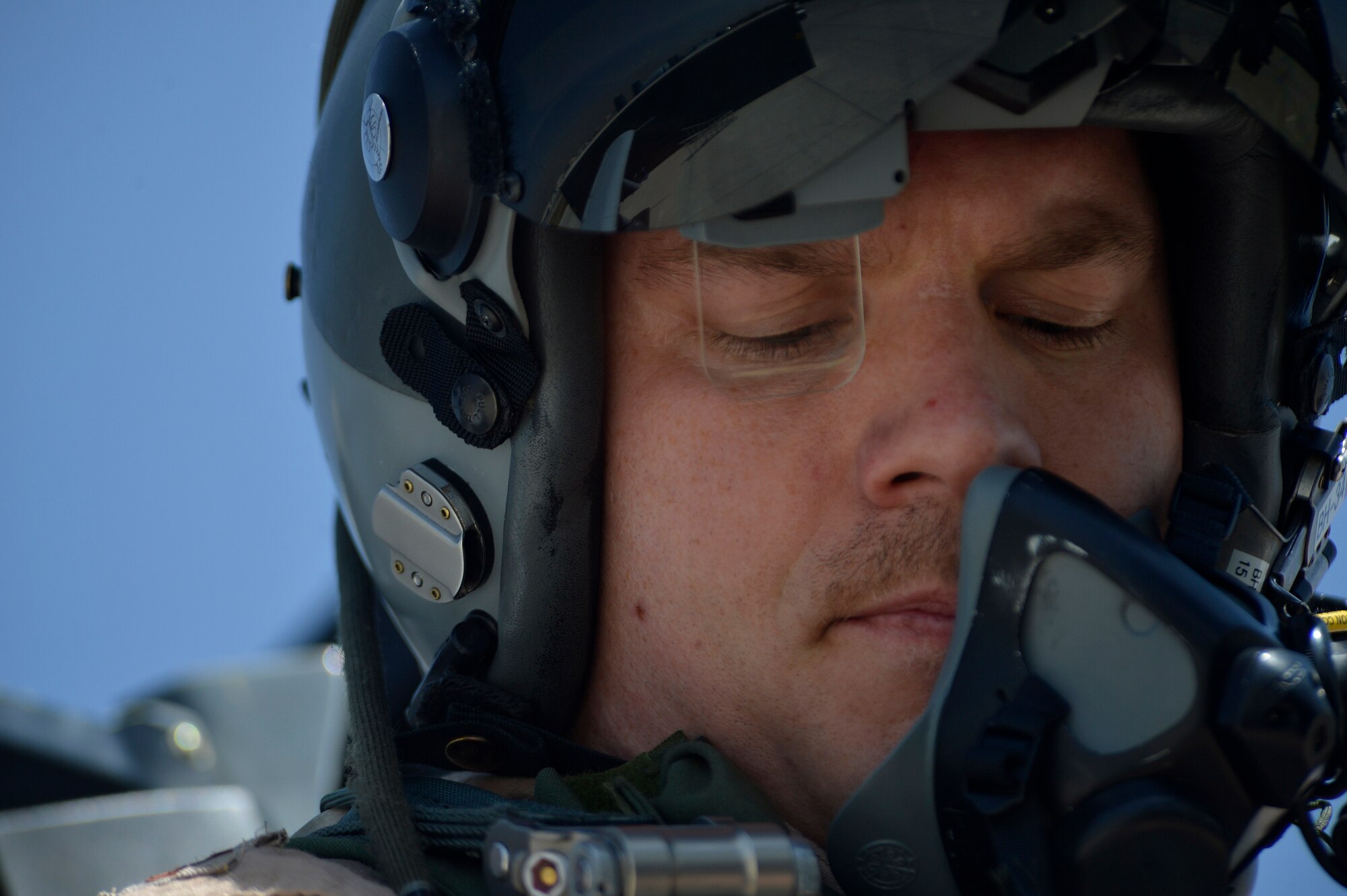 U.S. Air Force Maj. Vincent Sherer, 455th Air Expeditionary Wing pilot, prepares for a sortie at Bagram Airfield, Afghanistan Aug. 5, 2014.  Sherer flies the A-10 Thunderbolt II, a specialized ground-attack aircraft that provides close air support to ground forces operating in Afghanistan.  He is deployed from Davis-Monthan Air Force Base, Ariz. and a native of Portland, Ore. (U.S. Air Force photo by Staff Sgt. Evelyn Chavez/Released)