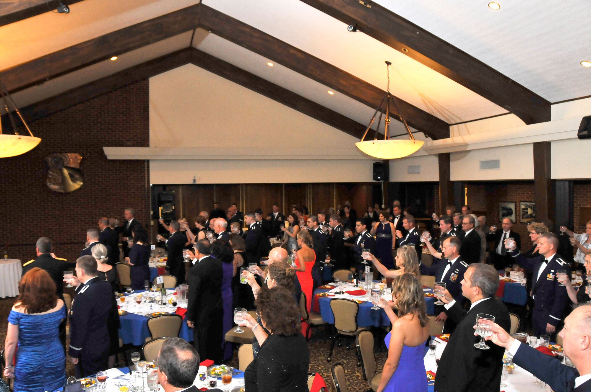 Attendees share a toast at the Air Force Ball at Arnold Air Force Base on Sept. 19. (Photo by Rick Goodfriend)