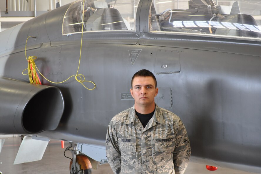 The ACE award is given to students who maintain a 100 percent GPA on every block test in their curriculum. Airman 1st Class Timothy Millard from Sheppard Air Force Base, Texas aced all five block tests in the hydraulics systems apprentice course. (Courtesy photo)
