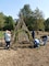 Willow artist and volunteers create structure for Playscape area        