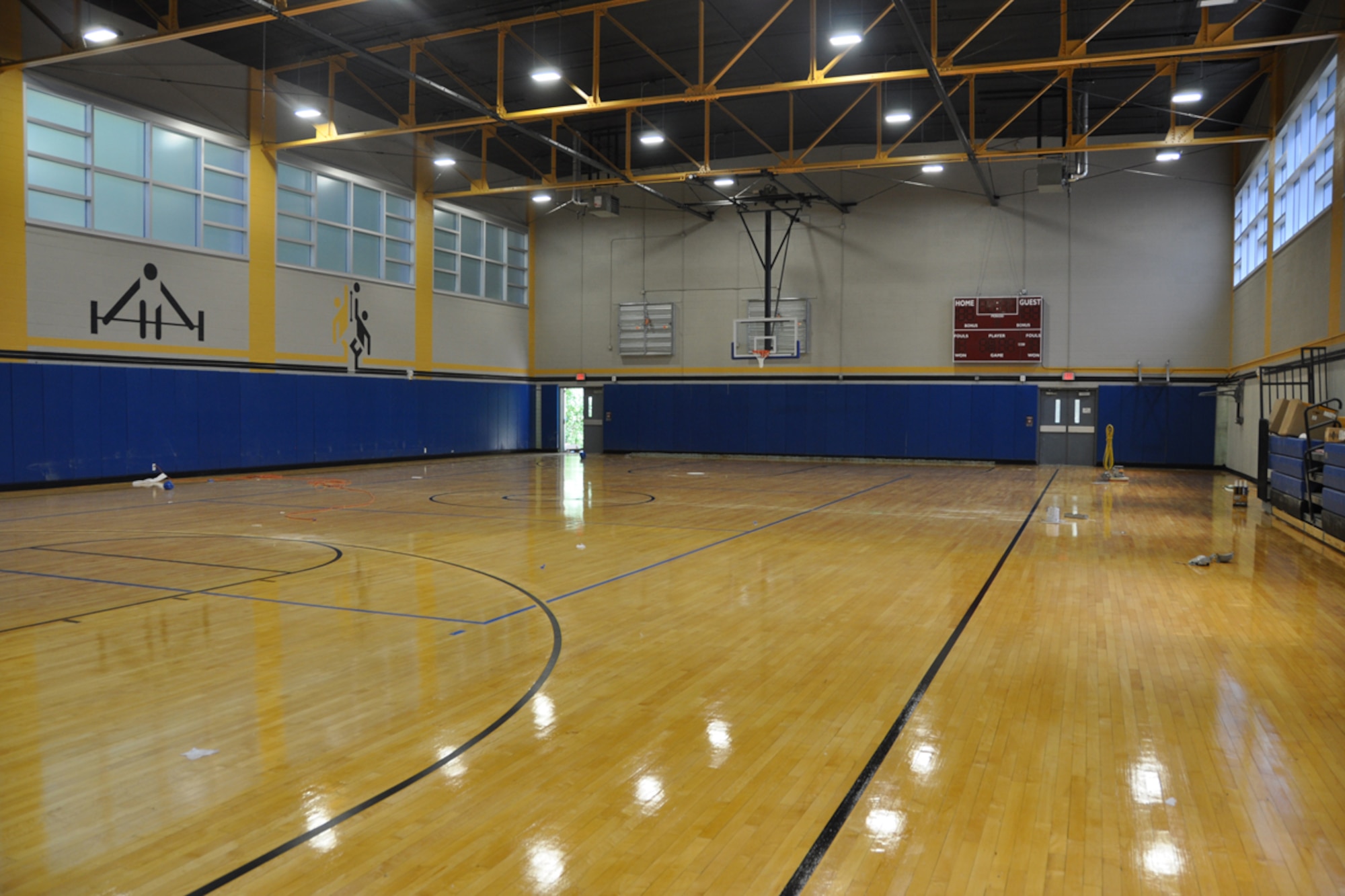 The newly renovated Dobbins Fitness center is scheduled to re-open early November 2014. The center will include an expanded work-out area and state of the art fitness equipment. (U.S. Air Force photo/James Branch)