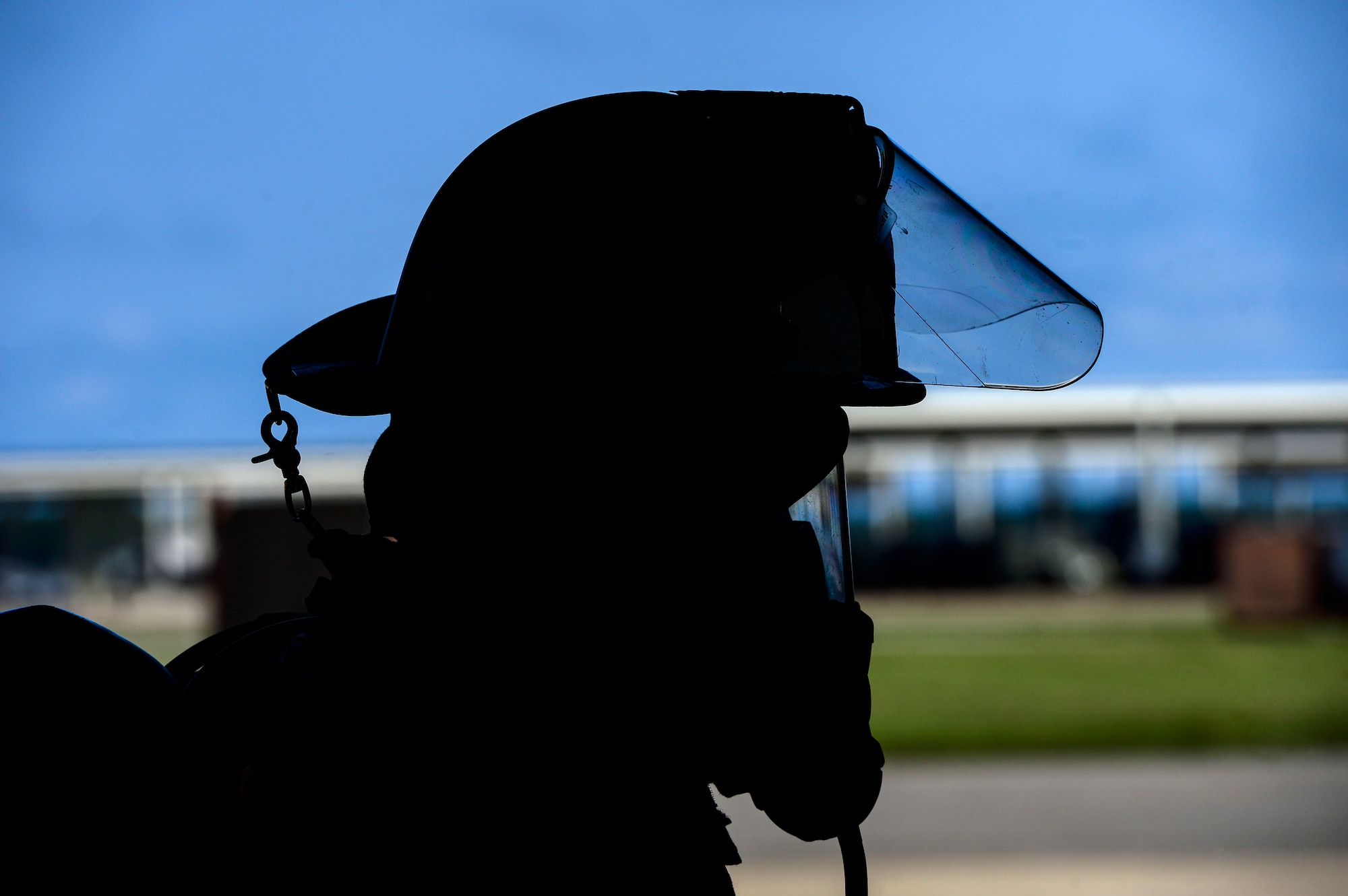 A U.S. Air Force firefighter assigned to the 633rd Civil Engineer Squadron participates in a firefighter challenge at Langley Air Force Base, Va., Oct. 1, 2014. A total of 59 firefighters completed the challenge, with the fastest time of 5 minutes and 25 seconds. (U.S. Air Force photo by Senior Airman Kayla Newman/Released)