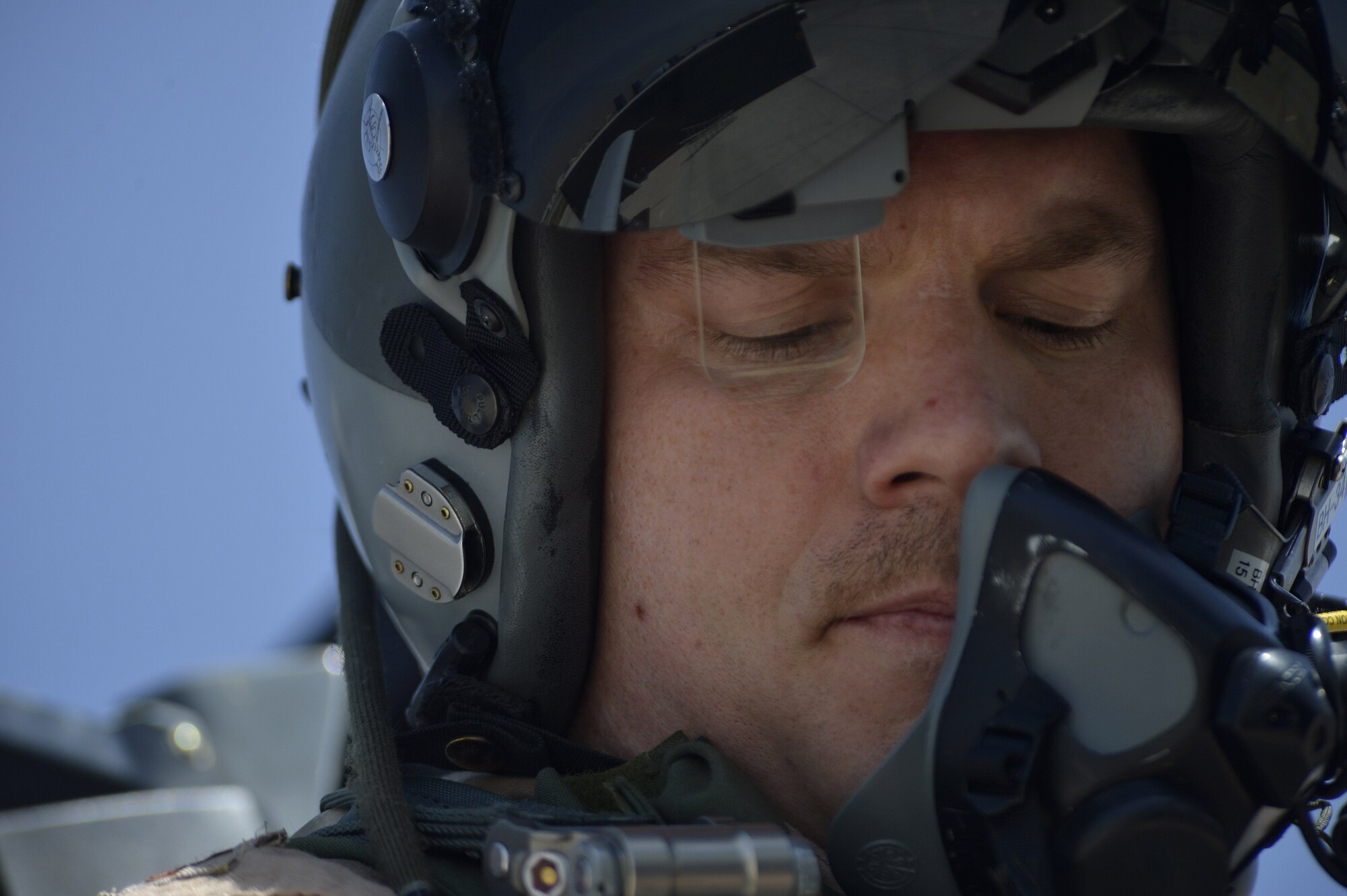 U.S. Air Force Maj. Vincent Sherer, 455th Air Expeditionary Wing pilot, prepares for a sortie at Bagram Airfield, Afghanistan Aug. 5, 2014. Sherer flies the A-10 Thunderbolt II, a specialized ground-attack aircraft that provides close air support to ground forces operating in Afghanistan. He is deployed from Davis-Monthan Air Force Base, Ariz. and a native of Portland, Ore. (U.S. Air Force photo by Staff Sgt. Evelyn Chavez/Released)
